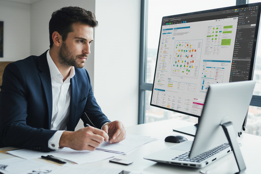 Kanban: un ottimo alleato per un Project Management agile e vincente 8 Luciano Castro a confident product manager man or woman in a modern bright office calmly leading a team discussion te60amtf1vpuj504t14j 2