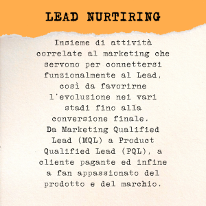 lead nurtiring significato